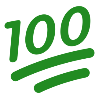 100 One-Hundred Emoji Decal (Green)
